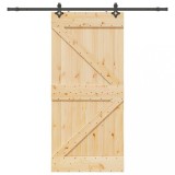 VidaXL Ușă glisantă cu set de feronerie 80x210 cm, lemn masiv de pin