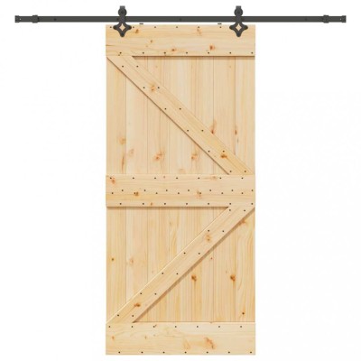 vidaXL Ușă glisantă cu set de feronerie 80x210 cm, lemn masiv de pin foto