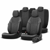 Set huse scaune auto Otom Throne 102 Smoked 3-ZIP, universale, cu cusatura Airbag certificata, pentru majoritatea autoturismelor