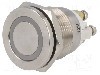 Intrerupator anti-vandalism, OFF-(ON), &Oslash;19mm, ONPOW - GQ19PF-10E/Y/12V/S