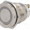 Intrerupator anti-vandalism, OFF-(ON), &Oslash;19mm, ONPOW - GQ19PF-10E/Y/12V/S