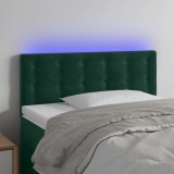 vidaXL Tăblie de pat cu LED, verde &icirc;nchis, 90x5x78/88 cm, catifea 3122085