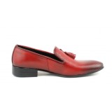 Pantofi barbati, piele naturala, rosu - 036RED