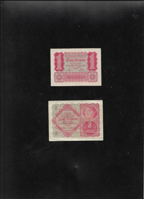 Set Austria 1 + 2 kronen 1922