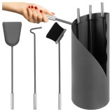 Set accesorii pentru semineu Kaminer 4 piese cu suport din otel