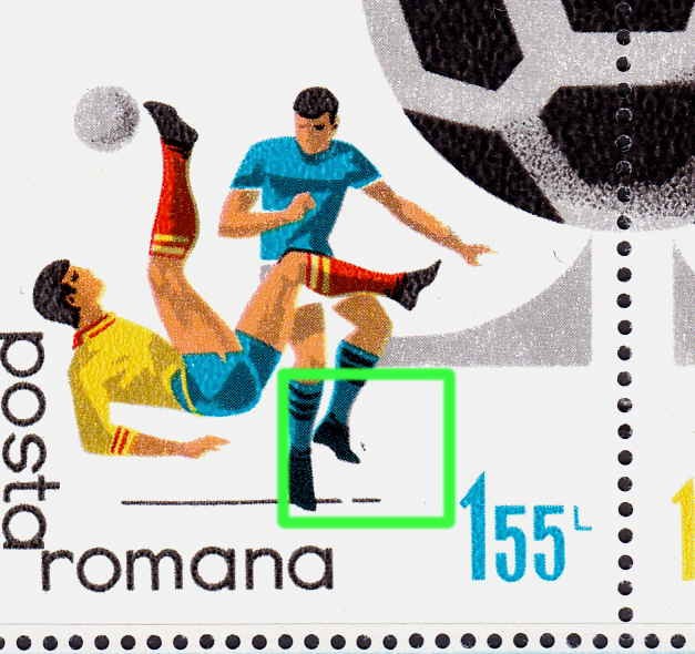 RO 1970 ,LP 729a,&quot;C.M. Fotbal &quot;tip V ,cu EROARE necatalogata,MNH