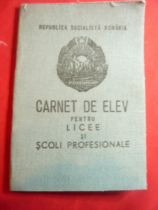 Carnet de Elev RSR pt Licee si Scoli Profesionale ,coperti cartonate si panzate