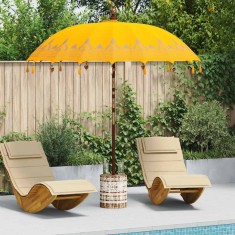 Parasol Balinez Galben 210-220 cm Bumbac, lemn masiv