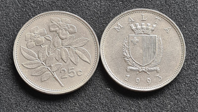 Malta 25 cents cent 1993 foto