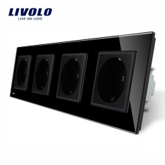 Priza cvadrupla Livolo cu rama din sticla SmartElectro IntelligentHouse foto