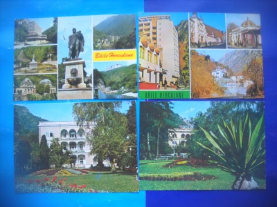 HOPCT LOT 2396 BAILE HERCULANE -JUD CARAS SEVERIN -4 CARTI POSTALE-CIRCULATE foto
