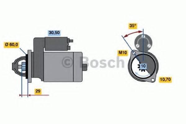 Starter MERCEDES E-CLASS (W210) (1995 - 2003) BOSCH 0 986 019 500