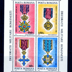 RO 1994 LP 1366 "Decoratii militare romanesti" , colita 296 , MNH