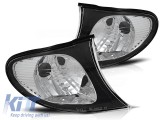 Set de semnale de tuning potrivit pentru far pentru BMW Seria 3 E46 sedan/combinatie 2001-2005 cu baza cromata si cadru negru stanga + dreapta Perform