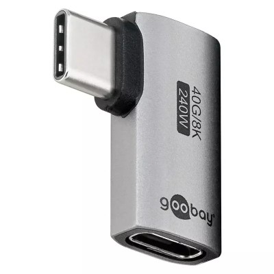 Adaptor USB-C mama - USB-C tata orizontal 90 Thunderbolt3/4 Goobay 74441 foto
