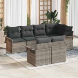 Cumpara ieftin Set de canapele pentru grădină cu pernă 7 pcs Gri Rattan poli