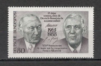 Germania.1988 25 ani Tratatul de cooperare germano-francez MG.657 foto