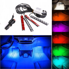 Set 4 benzi LED auto Q529, RGB, 9 LED/banda, 6W