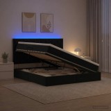 Cumpara ieftin Pat cu LED si saltea Negru 160 x 200 cm Catifea