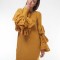 Rochie galbena tricotata cu maneci ample