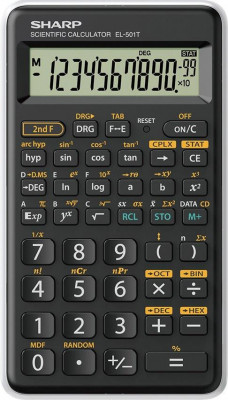 Calculator Stiintific, 10 Digits, 131 Functii, 144 X 75 X 10 Mm, Sharp El-501tbwh - Negru/alb foto