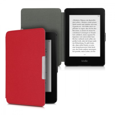 Husa pentru Kindle Paperwhite 7, Textil, Rosu, 49487.09 foto