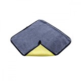 Laveta din microfibra super absorbanta, pentru sters masina, geam si suprafete din sticla, 30 x 30 cm, albastru / galben