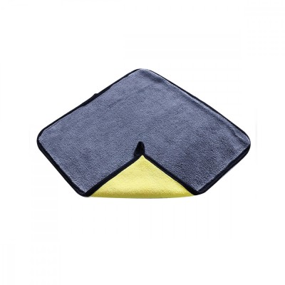 Laveta din microfibra super absorbanta, pentru sters masina, geam si suprafete din sticla, 30 x 30 cm, albastru / galben foto