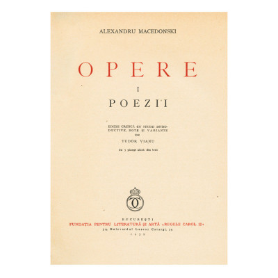 Al. Macedonski, Opere, ediția Vianu, 4 vol, cu dedicație pentru Theodor Capidan foto