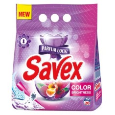 Detergent Pudra Automat pentru Rufe SAVEX Color, Cantitate 2 Kg, 20 Spalari, Parfum Floral, Detergent Automat pentru Haine Colorate, Detergenti Pudra