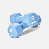 Cumpara ieftin Set 2 gantere VIA FORTIS, 2x3 Kg, premium, din fonta cu invelis din neopren, resigilat