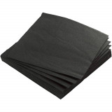 Servetele Negre din Hartie FLUFFY, 100 Buc/Set, 25x25 cm, 2 Straturi, Servetele Negre, Servetele Negre de Masa, Servetele Negre de Hartie, Servetele d