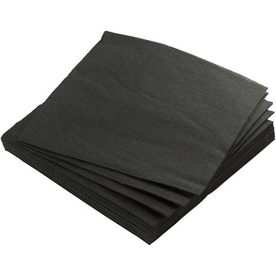 Servetele Negre din Hartie FLUFFY, 100 Buc/Set, 25x25 cm, 2 Straturi, Servetele Negre, Servetele Negre de Masa, Servetele Negre de Hartie, Servetele d foto