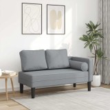 VidaXL Șezlong cu perne, gri deschis, material textil