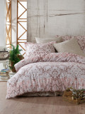 Lenjerie de pat pentru o persoana (DE), Floral - Pink, Primacasa by T&uuml;rkiz, Bumbac Ranforce