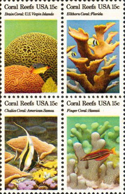 Statele Unite 1980 - Recif de corali, serie neuzata foto