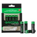 Cumpara ieftin Baterii 4x AA Reincarcabile 2000mAh Patona Premium cu USB-C