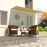 Cumpara ieftin Copertină retractabilă, galben și alb, 400 x 150 cm