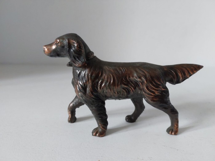 Caine bronz figurna miniatura 8x12x2cm, vintage