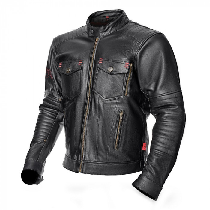 Geaca Moto Piele Adrenaline Boston, Negru, Marime XS