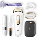 Epilarea cu blit, Braun, Silk-expert IPL PL5149, Senzor Skin pro 2.0, Pana la 125 blituri/minut, Alb/Auriu