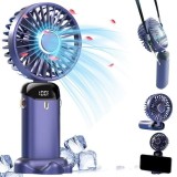 Ventilator Portabil cu Maner, Suport de Telefon, Ecran LCD si Acumulator Z9