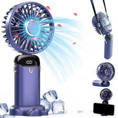 Ventilator Portabil cu Maner, Suport de Telefon, Ecran LCD si Acumulator Z9