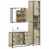 VidaXL Set mobilier de baie, 3 piese, stejar sonoma, lemn prelucrat 3301081