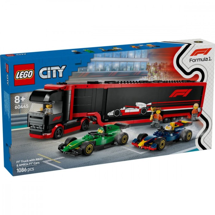 LEGO CITY CAMION F1 CU MASINILE F1 RB20 SI AMR24 60445 SuperHeroes ToysZone