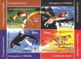 ROMANIA 2015 - CAMPIONII FAUNEI - BLOC - LP 2054, MNH.
