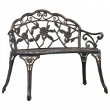 vidaXL Bancă bistro, bronz, 100 cm, aluminiu turnat