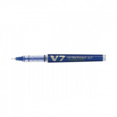 Pix cu varf Roller, Pilot, V7, Hi-Tecpoint, reincarcabil, Albastru, 0.7 mm