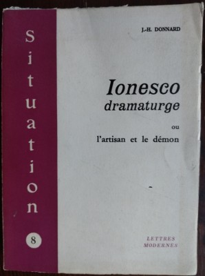 JEAN-HERVE DONNARD: EUGENE IONESCO DRAMATURGE OU L&amp;#039; ARTISAN ET LE DEMON (1966) foto