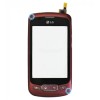 LG P500 Optimus One ecran tactil cu capac frontal, digitizor capac frontal piesa de schimb rosie FRONTCT